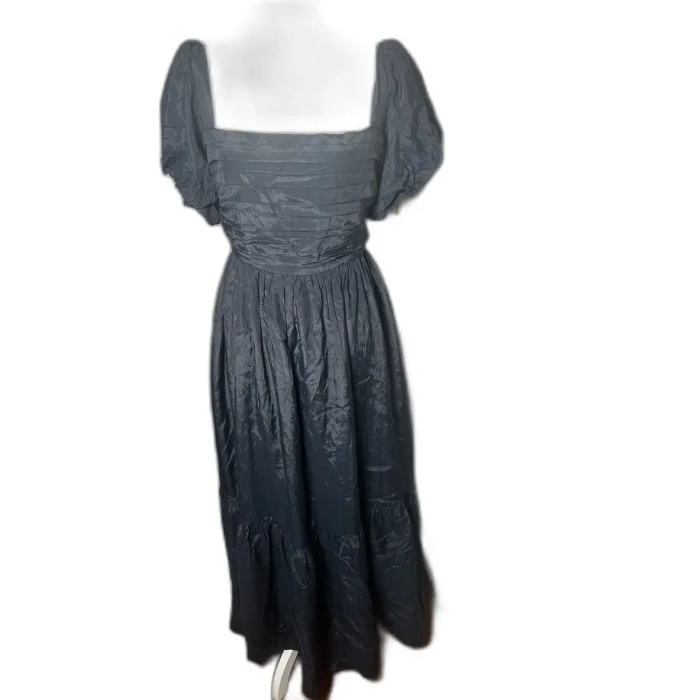 The A&F Emerson Drama Bow-Back Black Maxi Dress Size LP